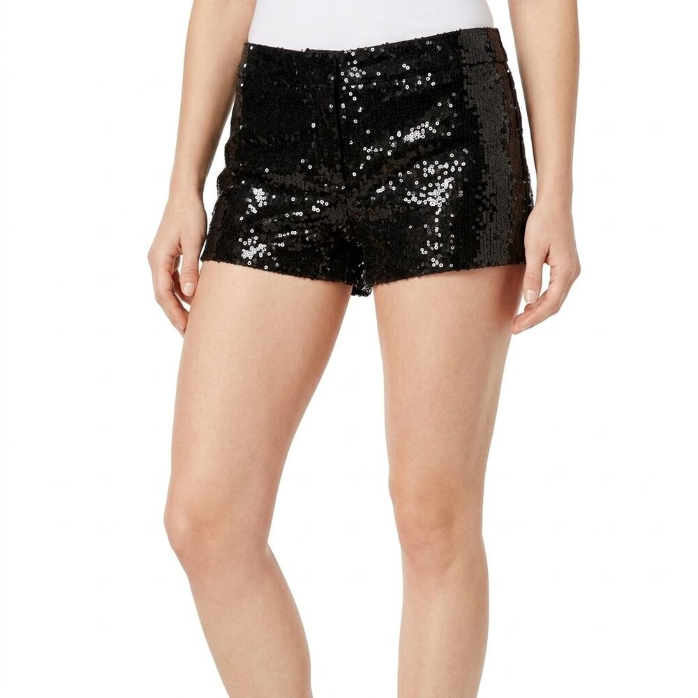 Express Cotton Blend Black Stretch Shorts Sequin Women Size 4